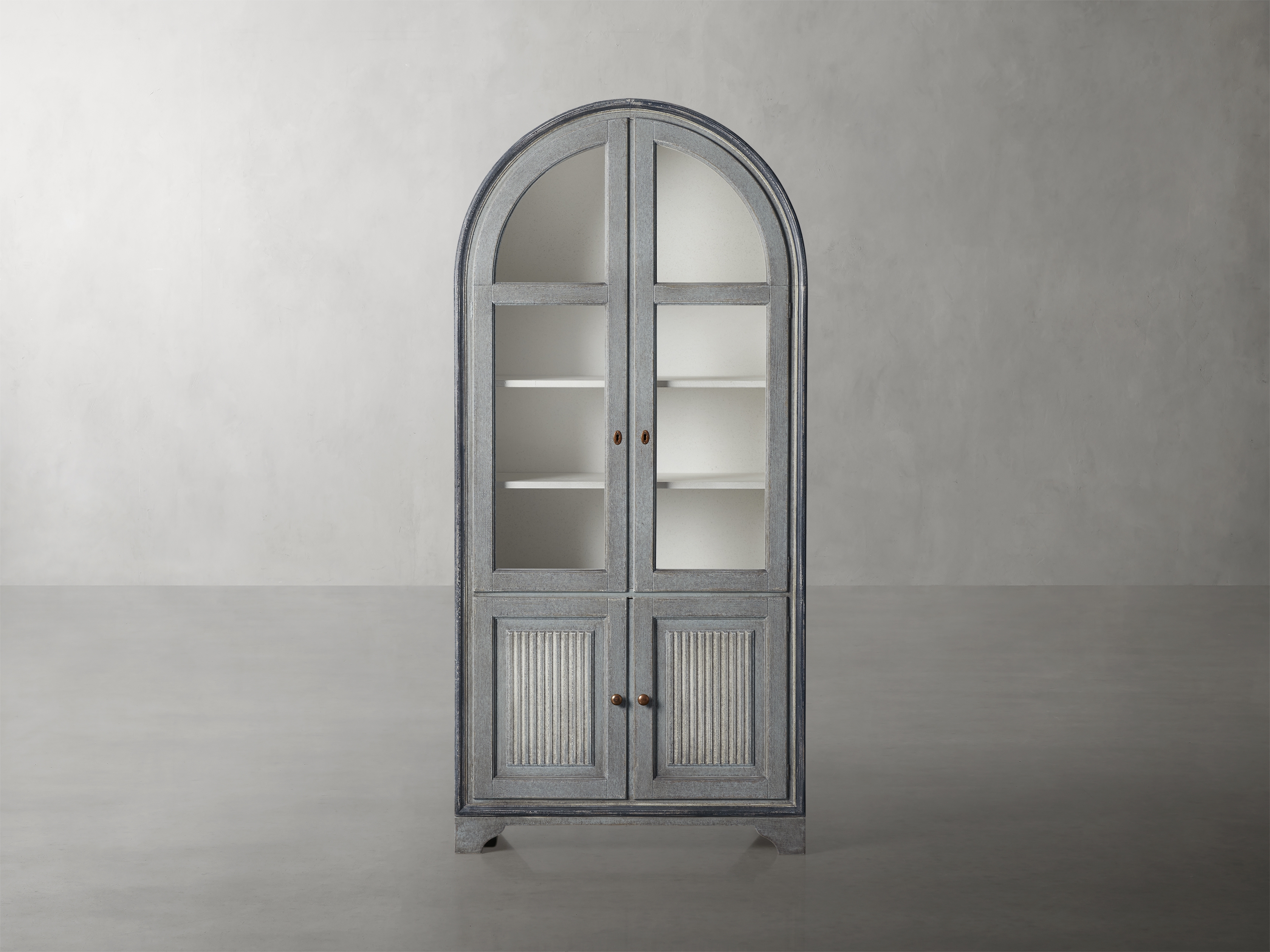 Giotto Cabinet in Wood 36" Blue  Antique  - Image 0