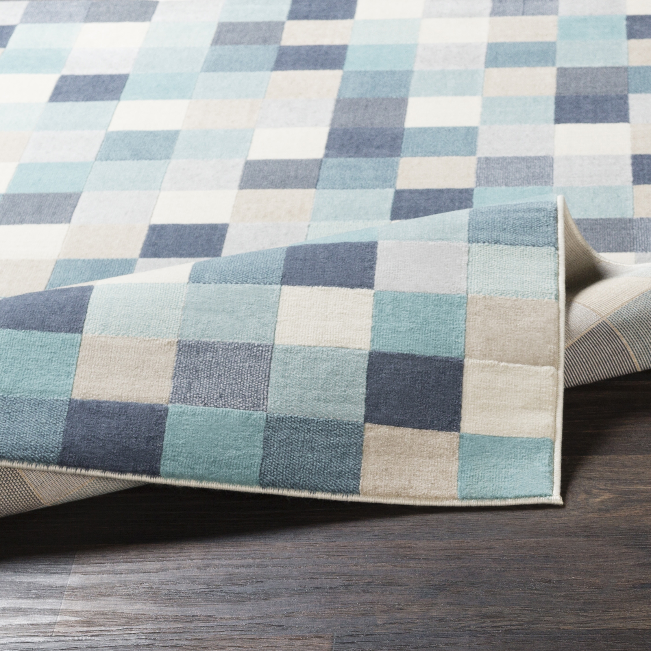 City Blue Indoor 2'7" x 7'3" Machine Woven Rug - Image 4