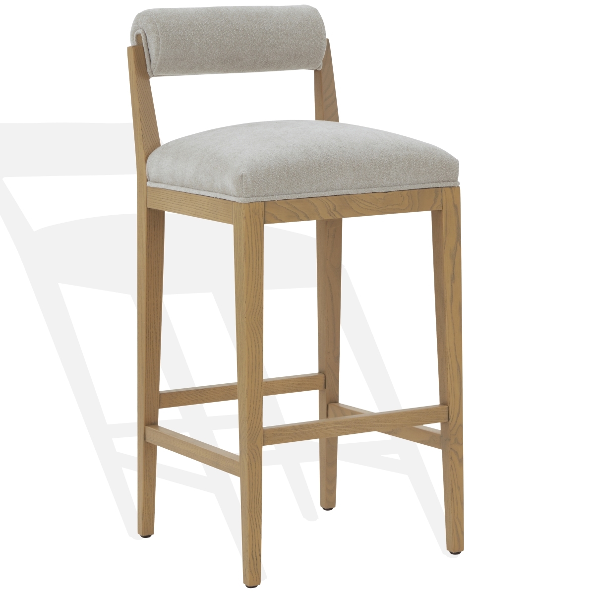 Oaklie Rolled Back Barstool - Taupe/Natural - Image 3