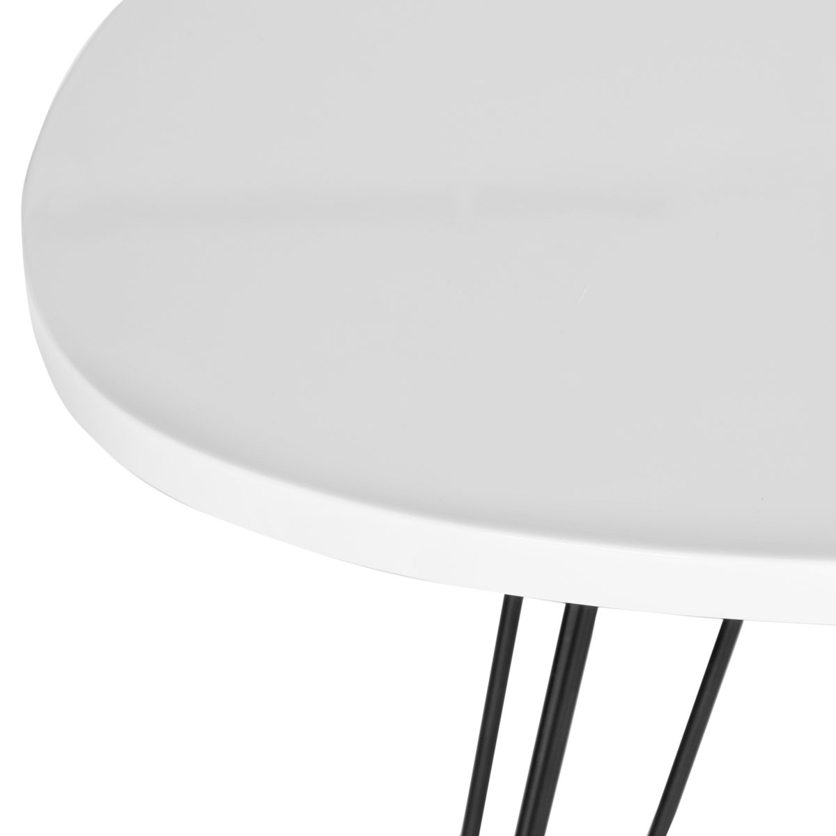 Wolcott Retro Mid Century Lacquer Side Table - White/Black - Arlo Home - Image 2