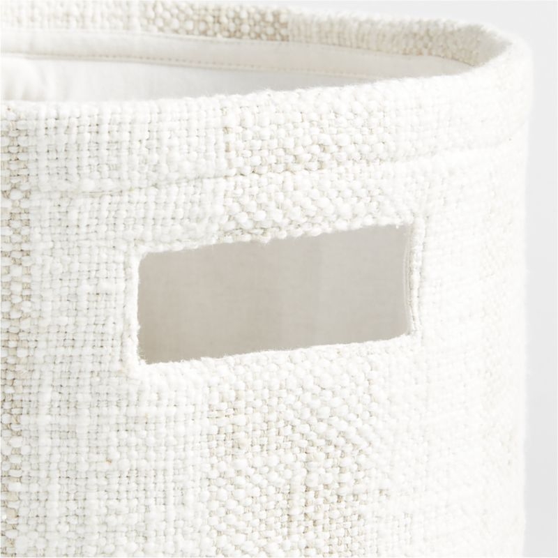 Cove Stone Tan Organic Cotton Striped Shelf Storage Bin - Image 5