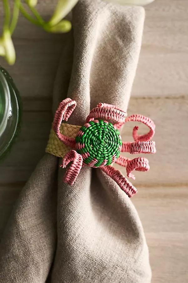 Octopus Woven Palm Napkin Rings, Set of 4 - Image 0
