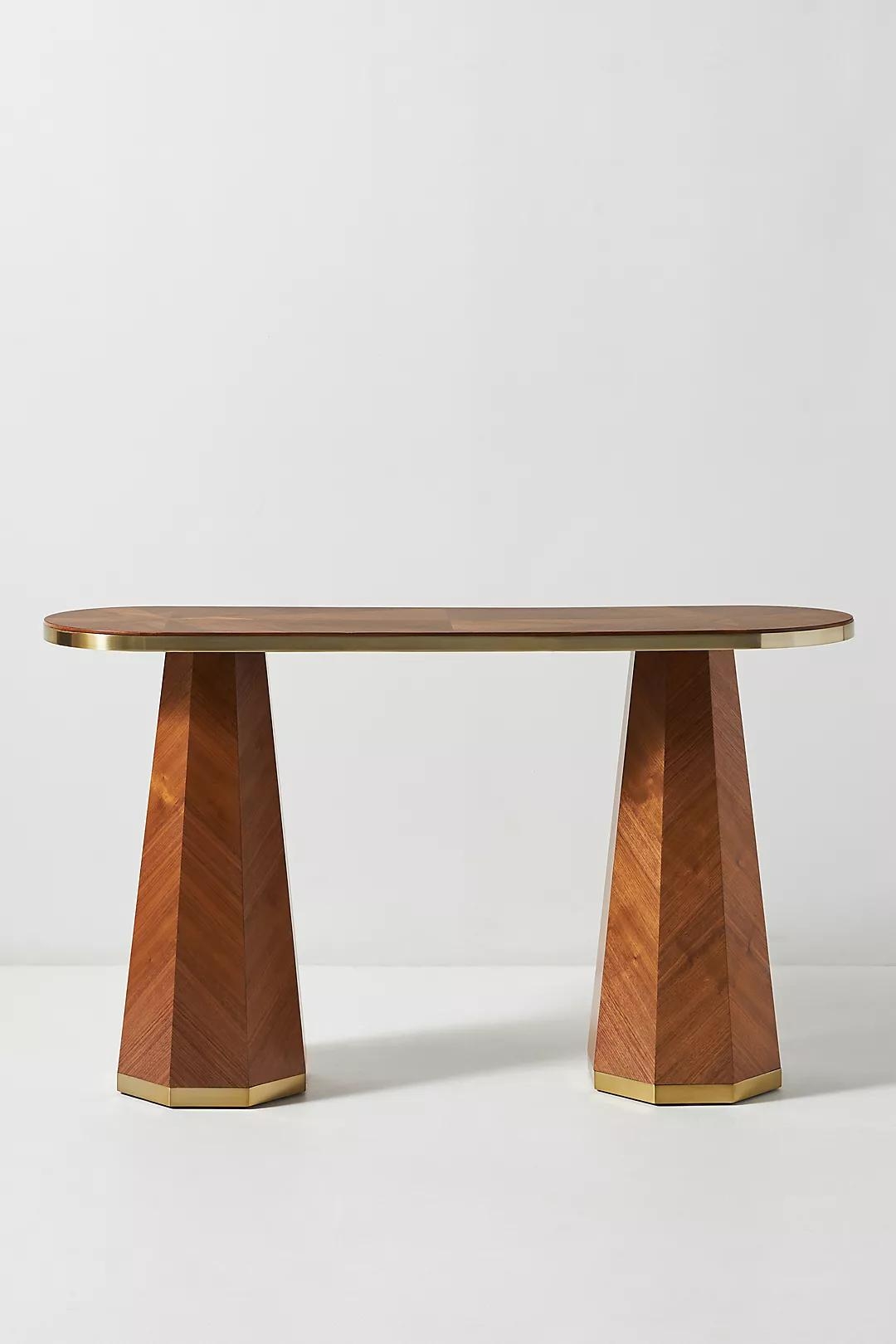 Quillen Marquetry Console By Anthropologie in Brown - Image 0