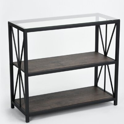 35.4" L Glass Top End Table With 2 Shelves - Image 0