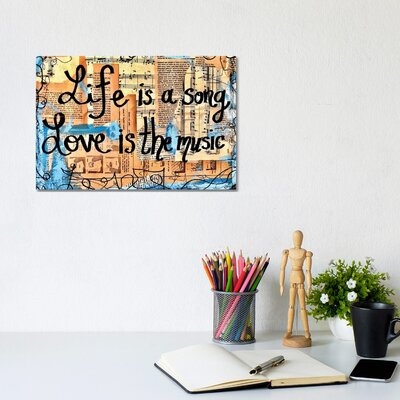 Love Is the Music by Elexa Bancroft - Wrapped Canvas Textual Art Print - Image 0