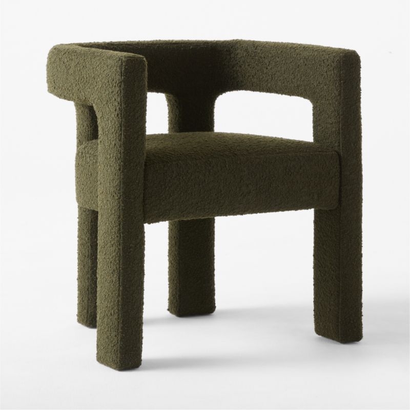 Stature Green Boucle Dining Armchair - Image 3