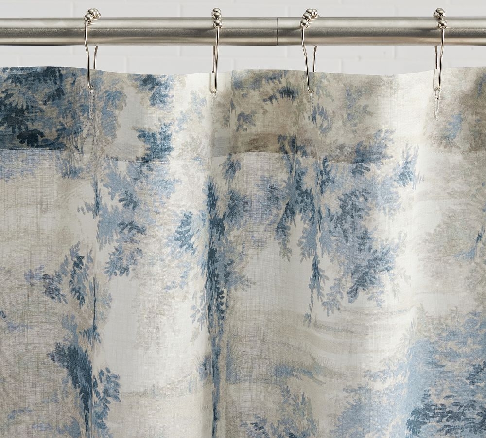 Jardin Toile Shower Curtain, 72", Blue - Image 0
