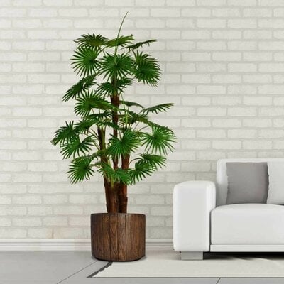 Artificial Indoor/Outdoor Décor Floor Palm Tree in Planter - Image 0
