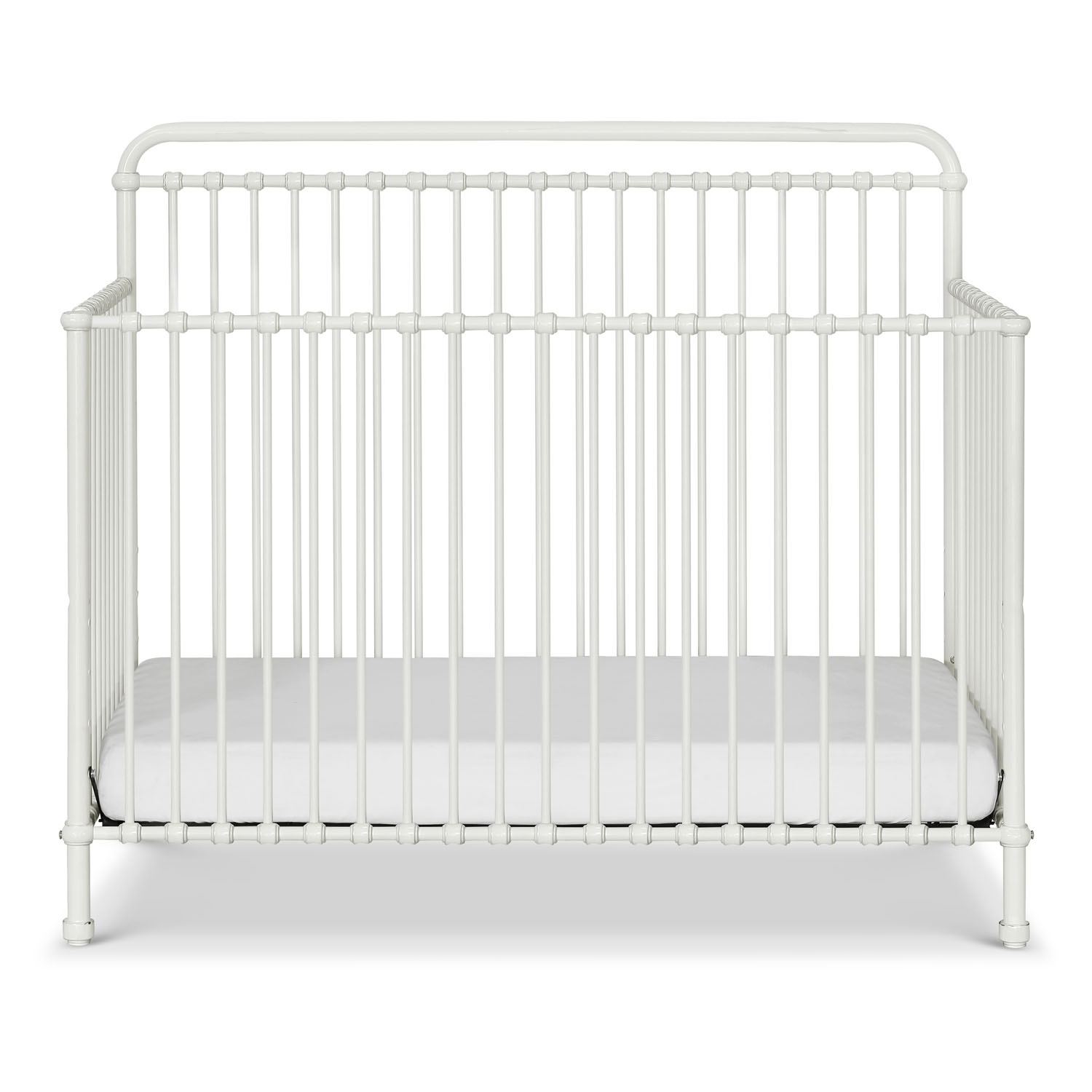 Wendy French Country Washed White Steel Convertible Crib - Image 1
