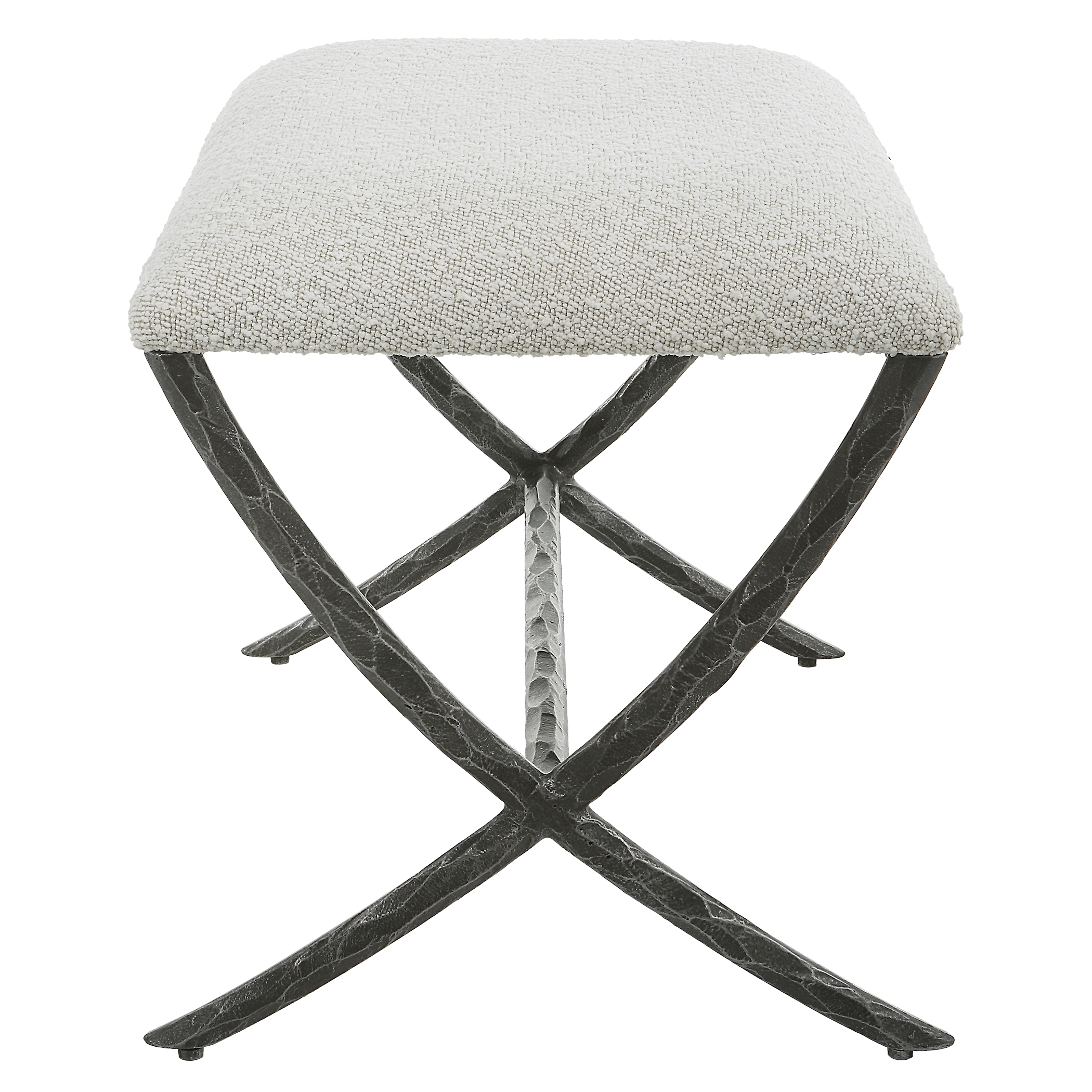 Brisby Gray Fabric Small Bench - Image 4