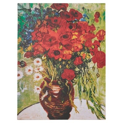 'Red Poppies & Daisies' by Vincent Van Gogh - Print on Canvas - Image 0