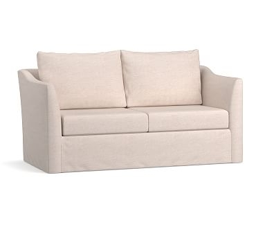 Celeste Slipcovered Loveseat 66", Polyester Wrapped Cushions, Brushed Canvas Natural - Image 1