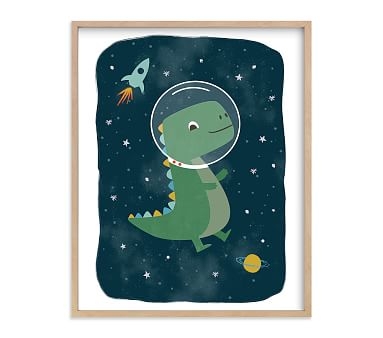 Minted(R) Dinos in Space Wall Art by Annie Holmquist; 16x20, Natural - Image 0