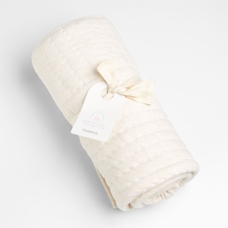 Baby's First Natural Organic Jersey Baby Crib Quilt - Image 1