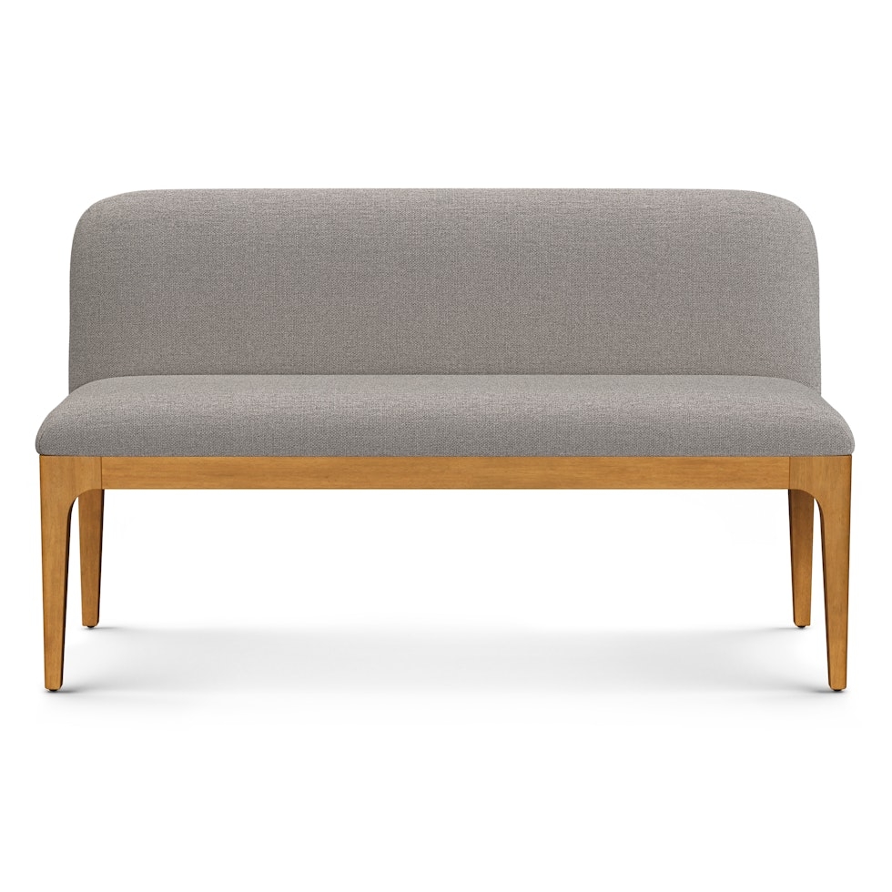 Rosin 53" Armless Banquette - Smoked Oak and Hestia Gray - Image 1