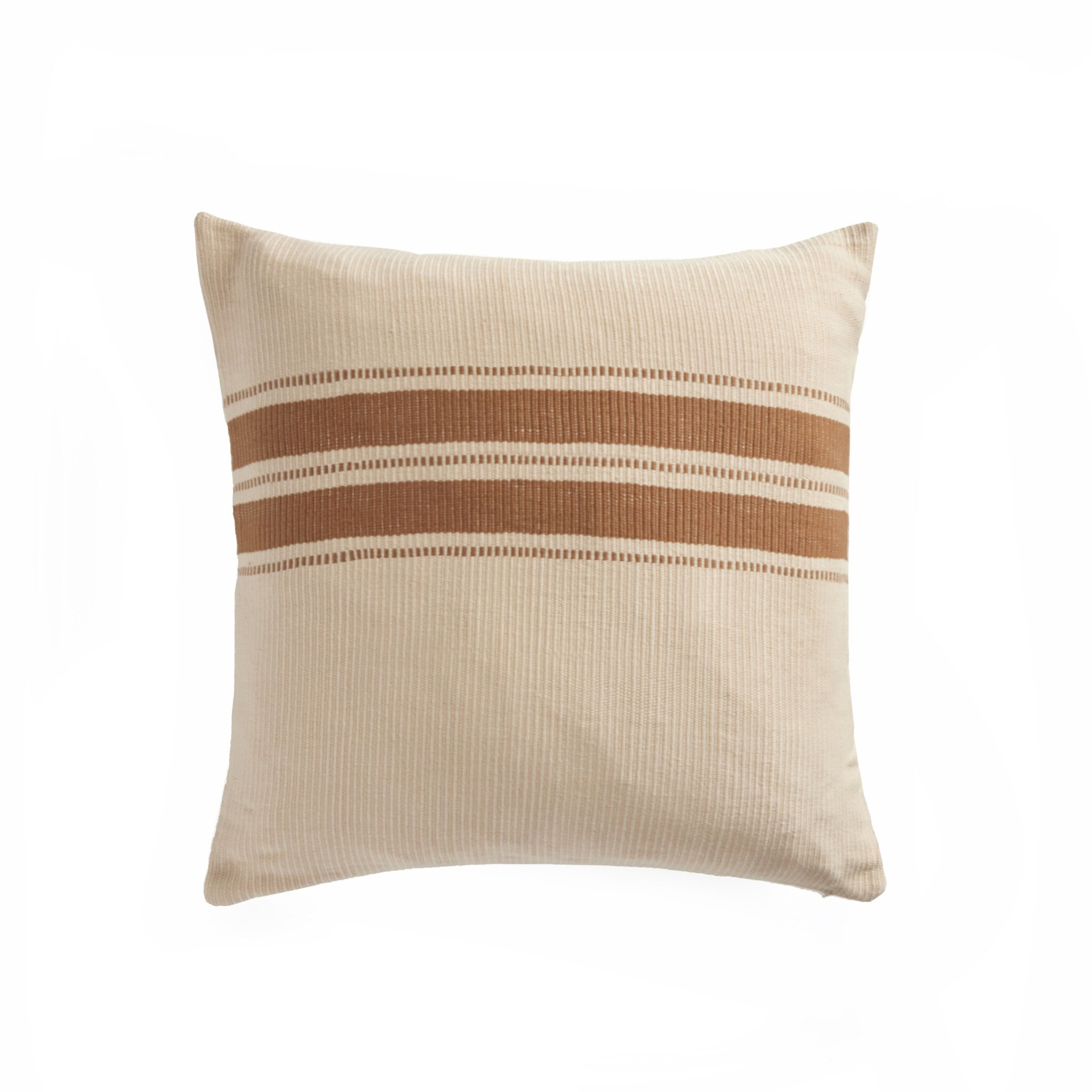 Handwoven Merido Pillow - Beige - Beige Cotton - Image 0