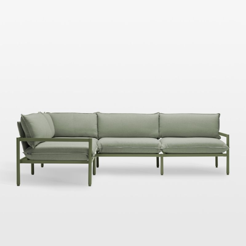 Neighbor ™ Aluminum 4-Piece Outdoor Sectional Sofa with Olive Sunbrella ® Cushions - Image 6