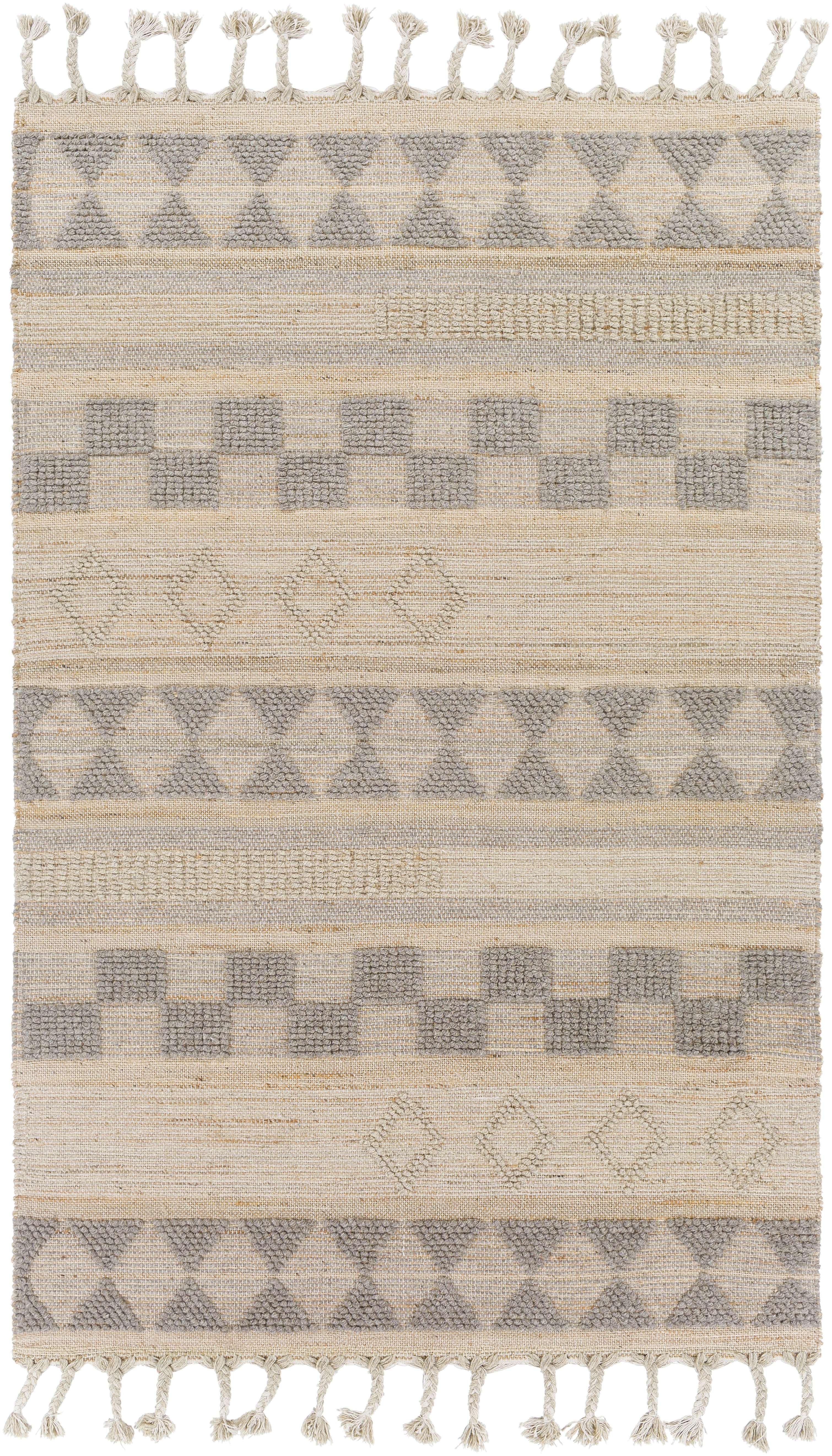 Preston Beige Indoor 8'10" x 12' Handmade Rug - Image 0
