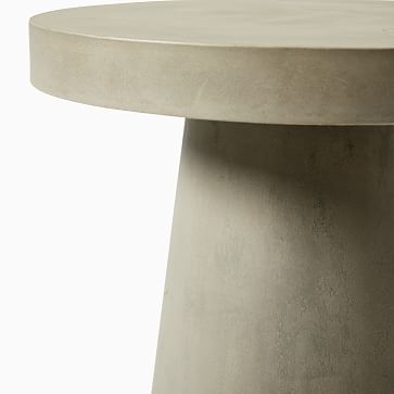 Concrete Pedestal Side Table, Gray Concrete, Set of 2 - Image 3