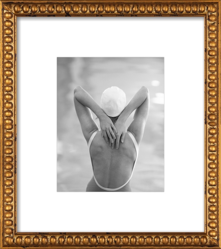 The Swimmer with a white  cap by Lucy Snowe for Artfully Walls - Image 0