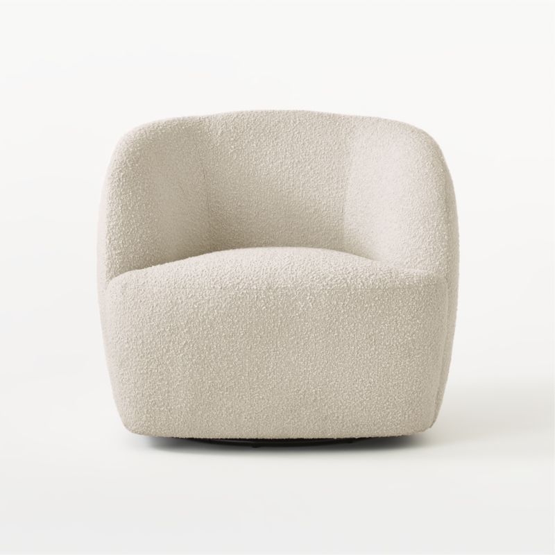 Gwyneth Ivory Boucle Swivel Chair by Goop - Image 5