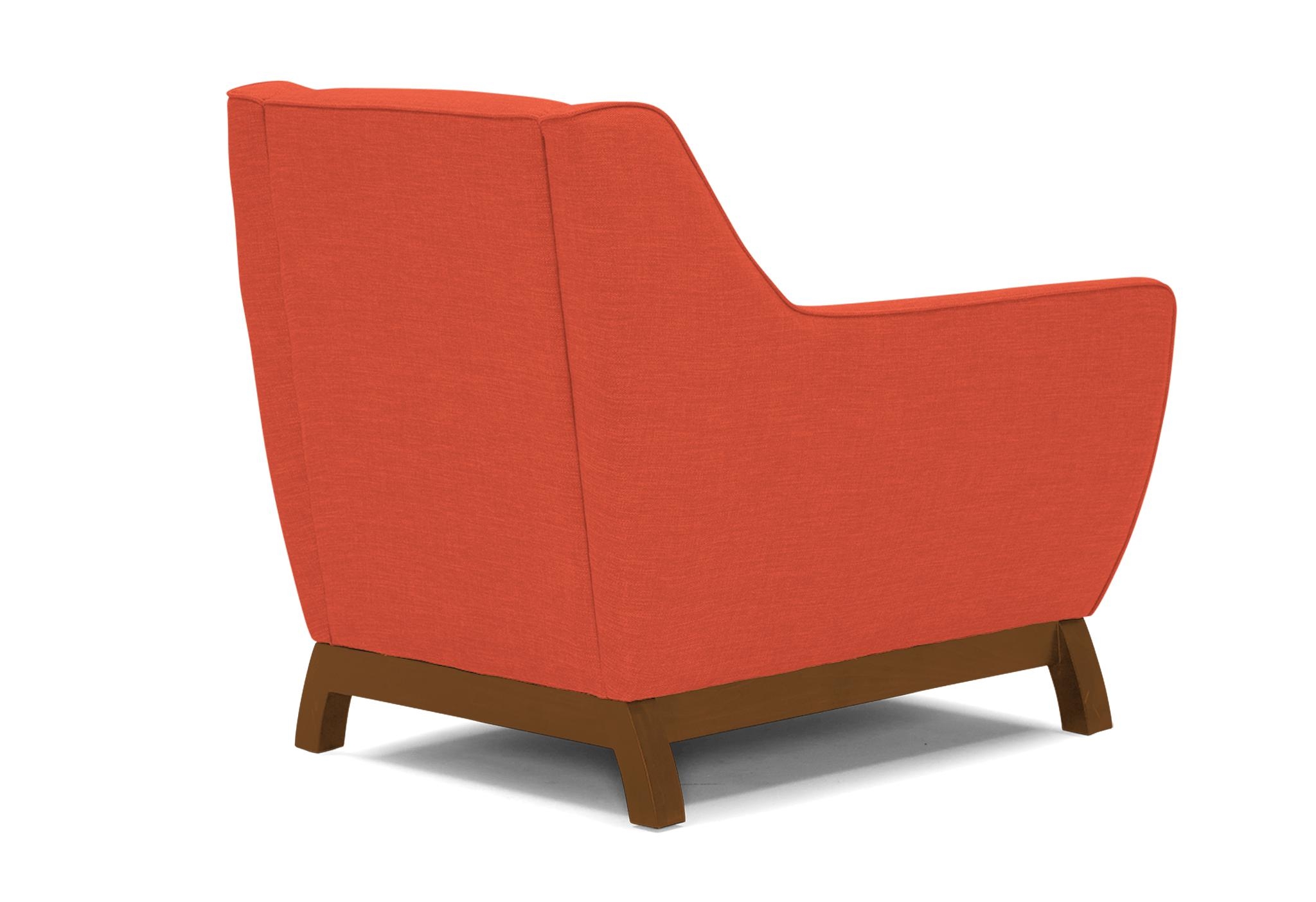 Orange Owen Mid Century Modern Chair - Key Largo Coral - Mocha - Image 3
