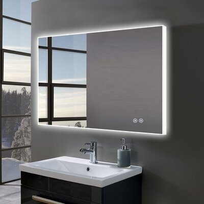 , 28" H x 36" W Ivy Bronx 24 X 32 Inch LED Bathroom Mirror With Touch Button,Anti Fog, Dimmable, Vertical / Horizontal Mount (D414-2432) - Image 0