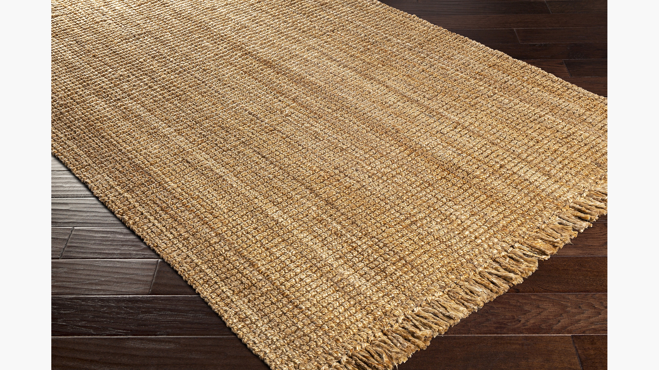 Fringe Jute Rug, Tan Fringe Jute, 4' x 6' - Image 1