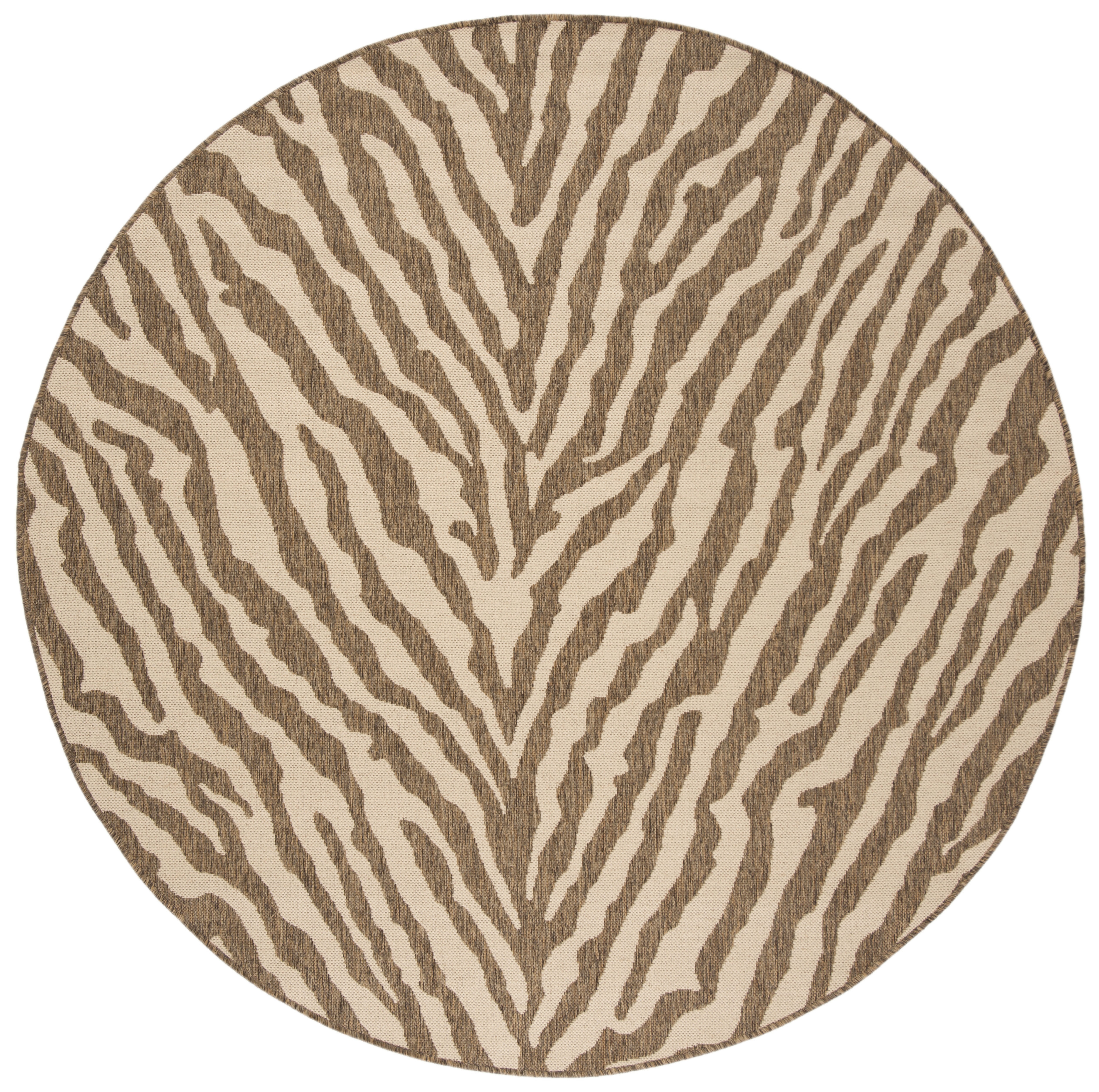 Arlo Home Indoor/Outdoor Woven Area Rug, LND182A, Cream/Beige,  6' 7" X 6' 7" Round - Image 0