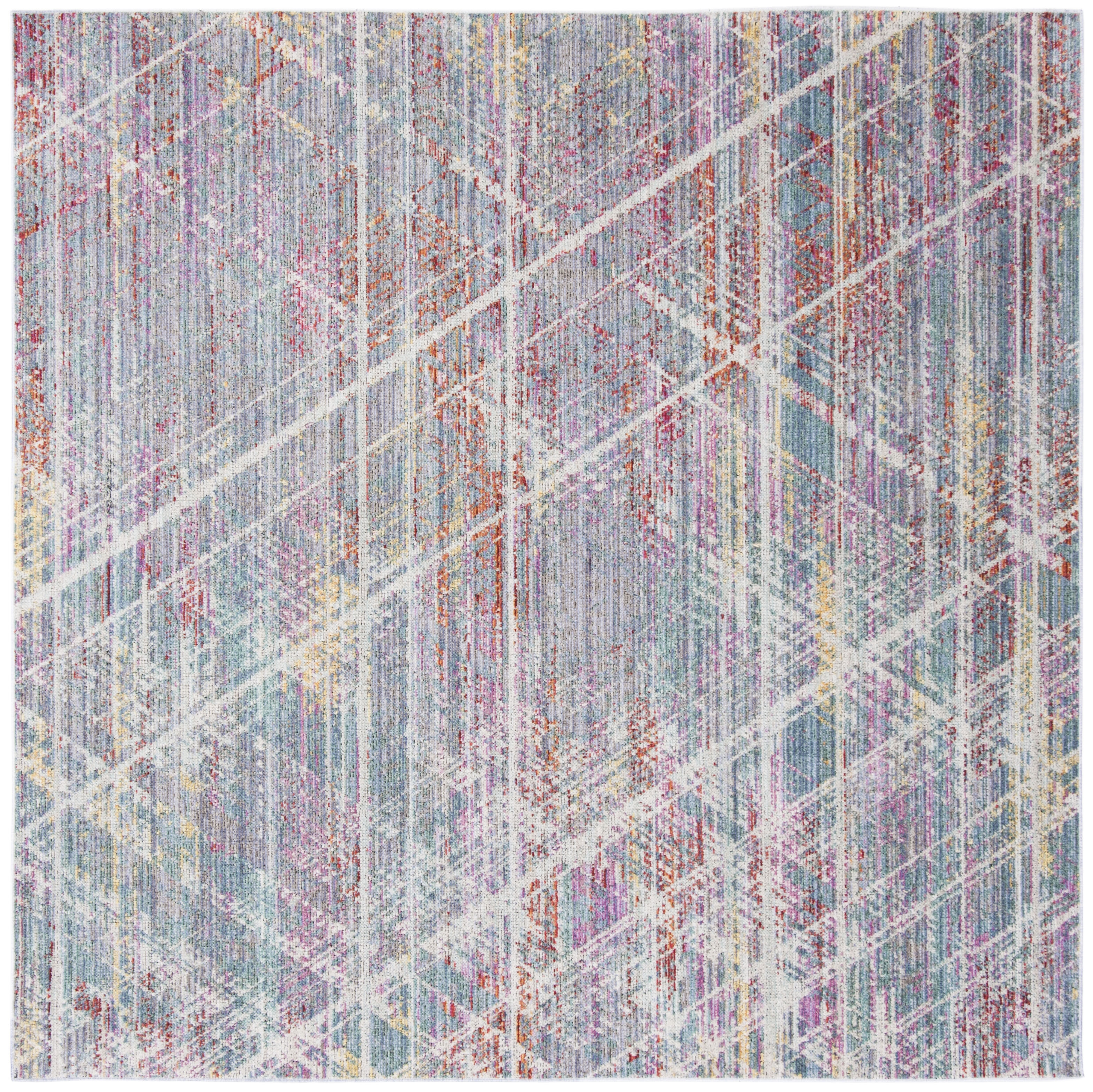 Arlo Home Woven Area Rug, WDS347A, Ivory/Aqua,  6' X 6' Square - Image 0