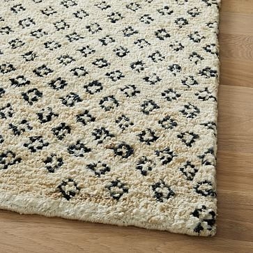 Hand Knotted Jute Diamonds Rug, 8'x10', Natural - Image 1