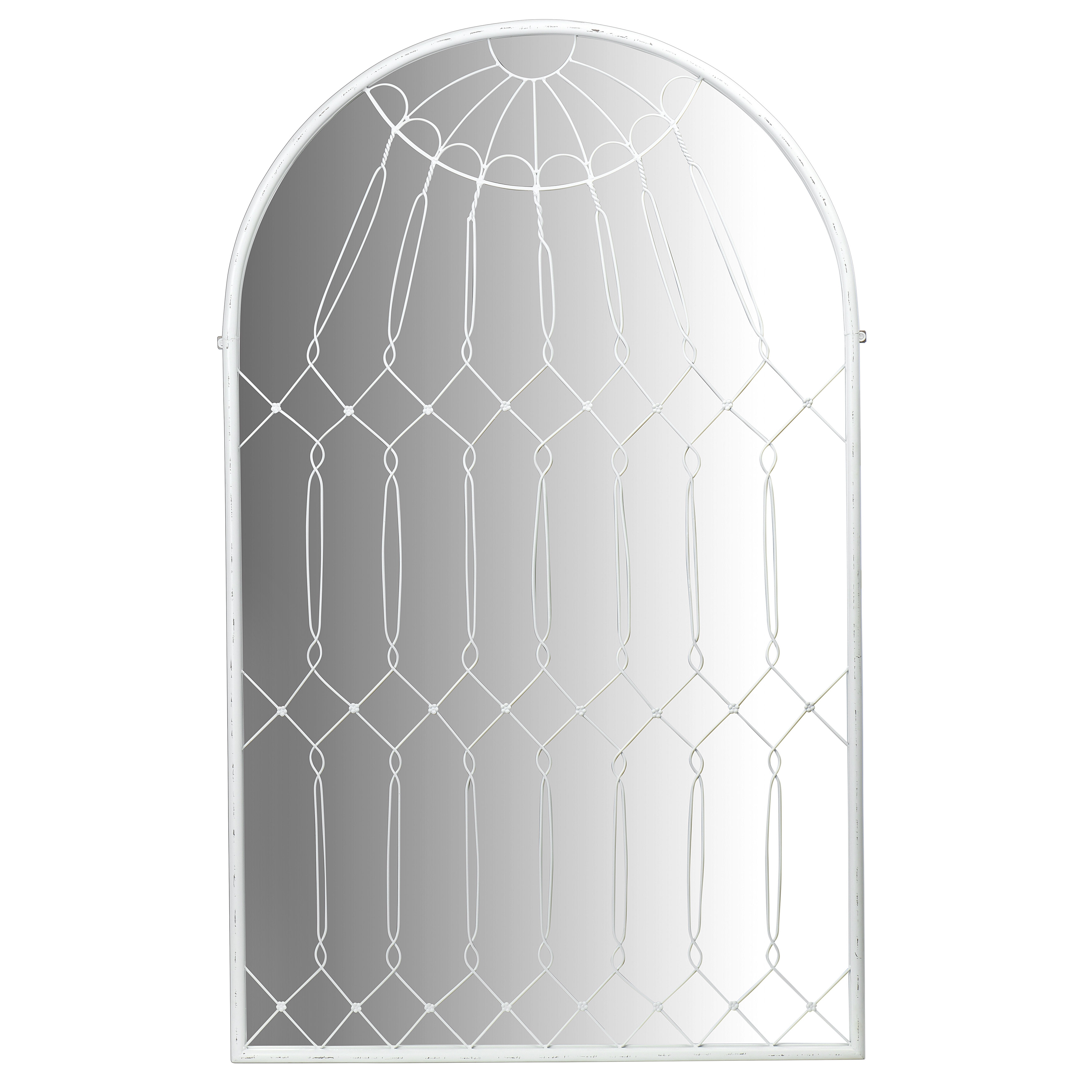Arched Mirror with Iron Cage Design - Image 0