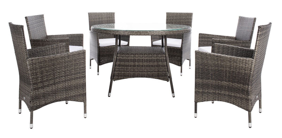 Challe Dining Set - Grey Brown/White - Safavieh - Image 0