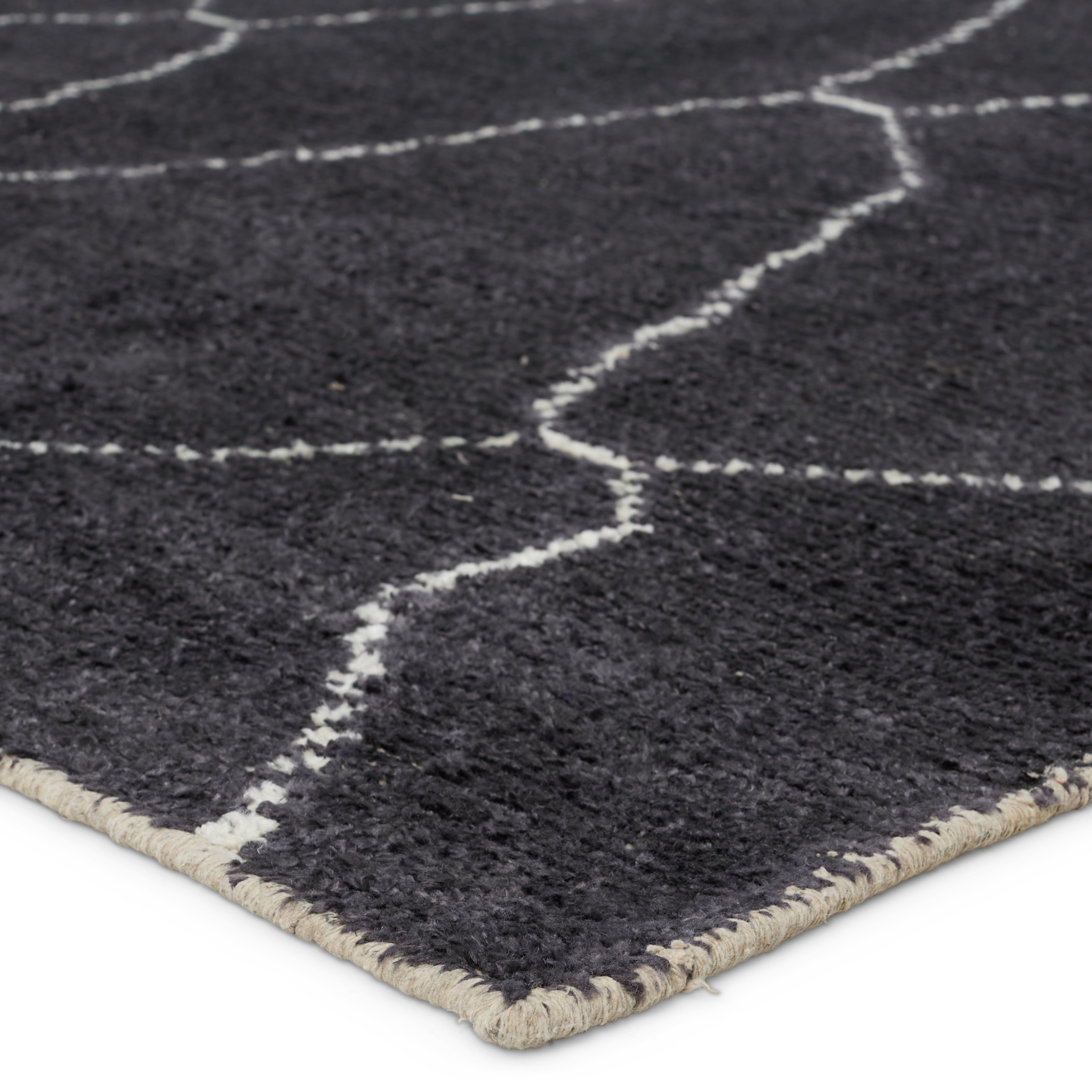 Carmine SAT05 Handmade Solid Slate and Cream Area Rug (10'x14') - Image 1