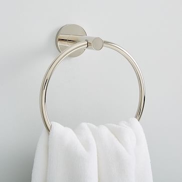 Modern Overhang Towel Ring, Chrome - Image 2