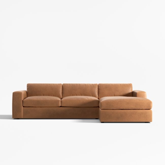 Oceanside 2-Piece Leather Sectional Sofa with Chaise Lounge - Image 0