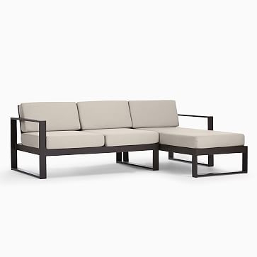 Portside Aluminum Outdoor 89 in 2-Piece Chaise Sectional, Dark Bronze - Image 1