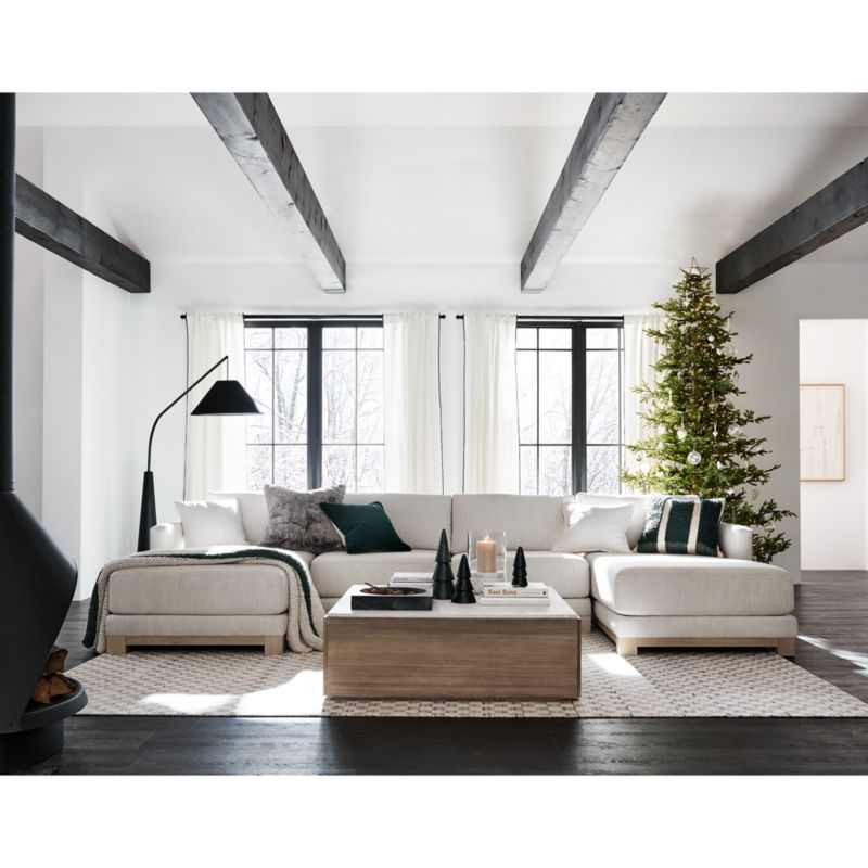 Gather Deep Wood Base 2-Piece Chaise Sectional Sofa - Image 1