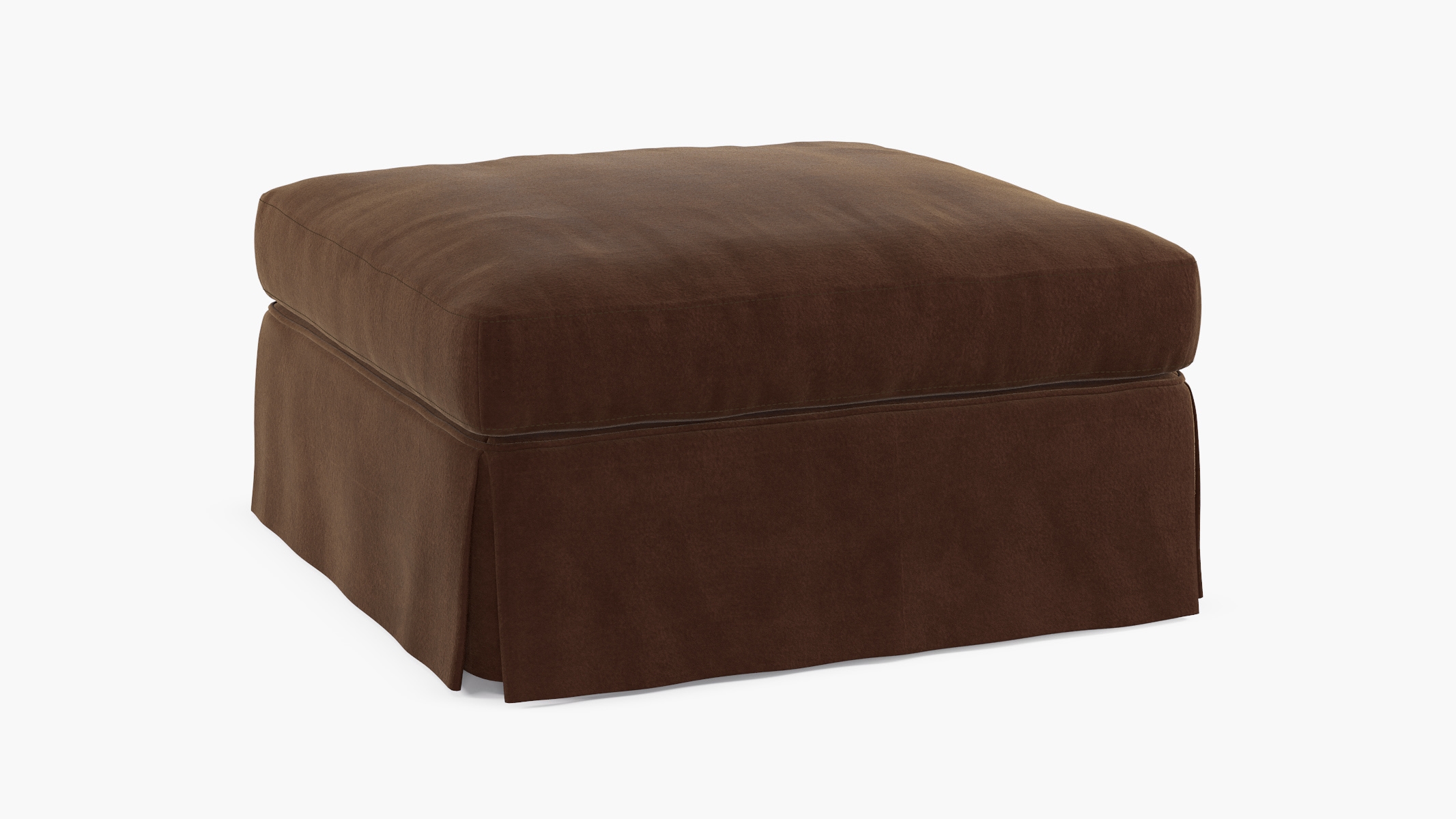 Skirted Cocktail Ottoman, Cognac Luxe Velvet - Image 1