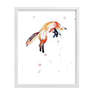Fox Jump, Walnut Wood Frame, 8"x10" - Image 3