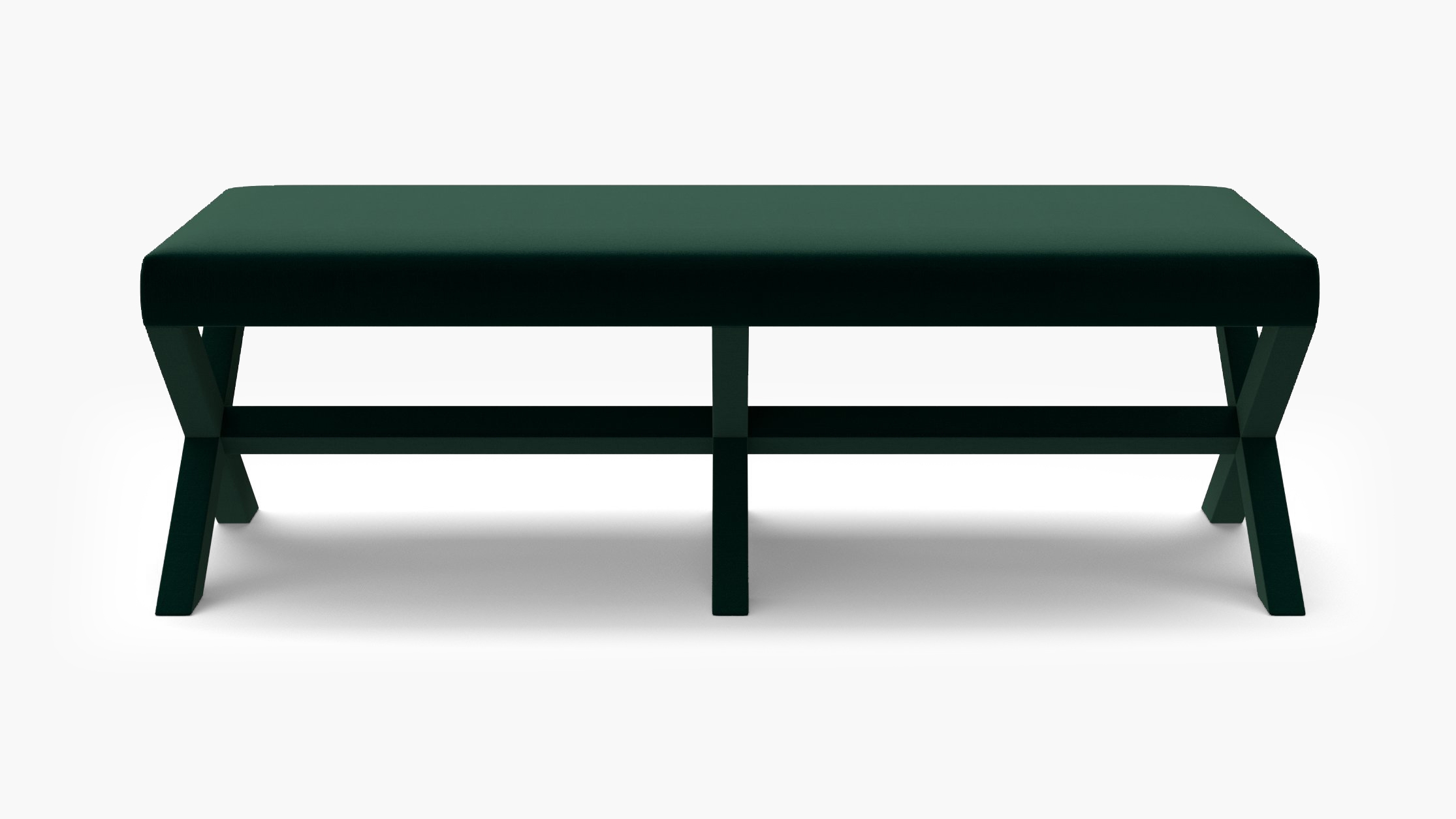 Double X Bench, Spruce Performance Plush Velvet - Image 0