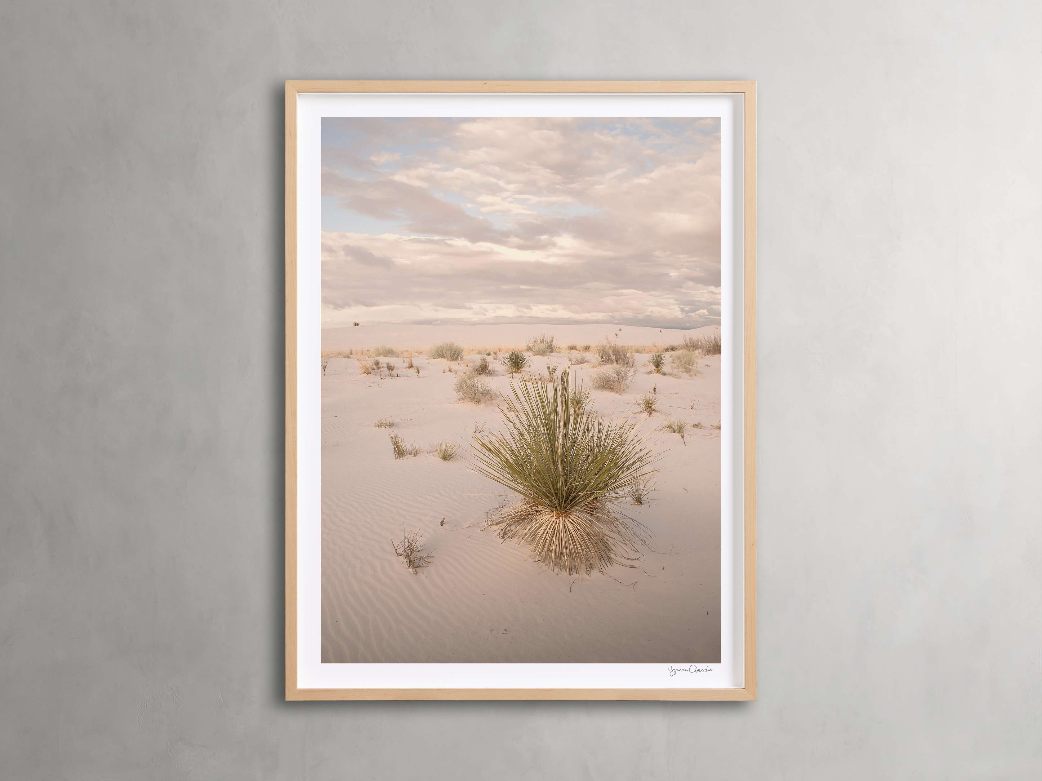 Desert Serenity Framed Print in Wood Natural - Image 0