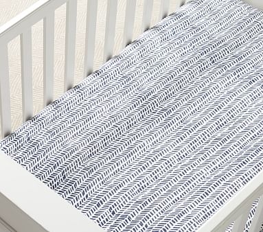 Muslin Broken Arrow Fitted Crib Sheet, Crib Fitted, Grey - Image 2