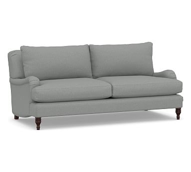 Carlisle English Arm Upholstered Sofa 79.5", Down Blend Wrapped Cushions, Performance Brushed Basketweave Chambray - Image 0