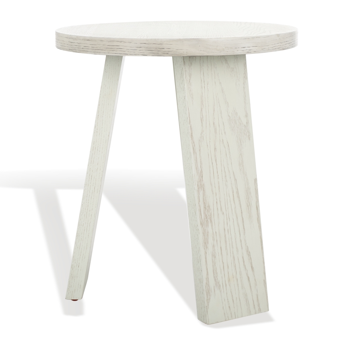 Julianna Wood Accent Table - White Washed - Image 4