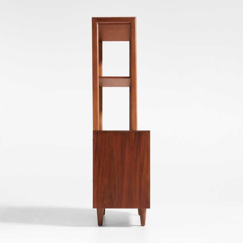 Tatum Walnut Wood 2-Door Kids Storage Bookcase with Hutch - Image 4