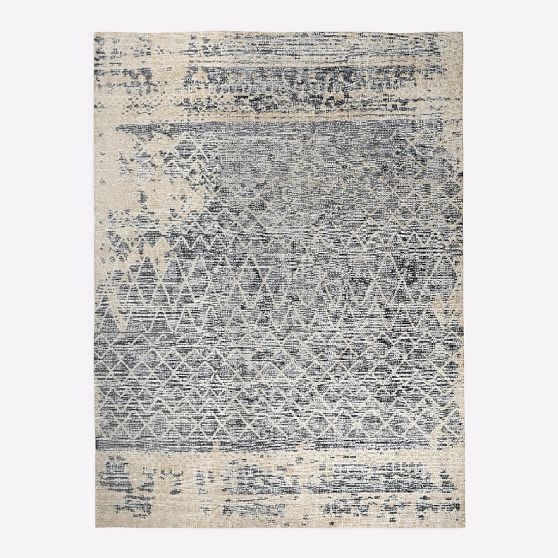 Hand Knotted Fragment Rug, 9'x12', Cool Multi - Image 0
