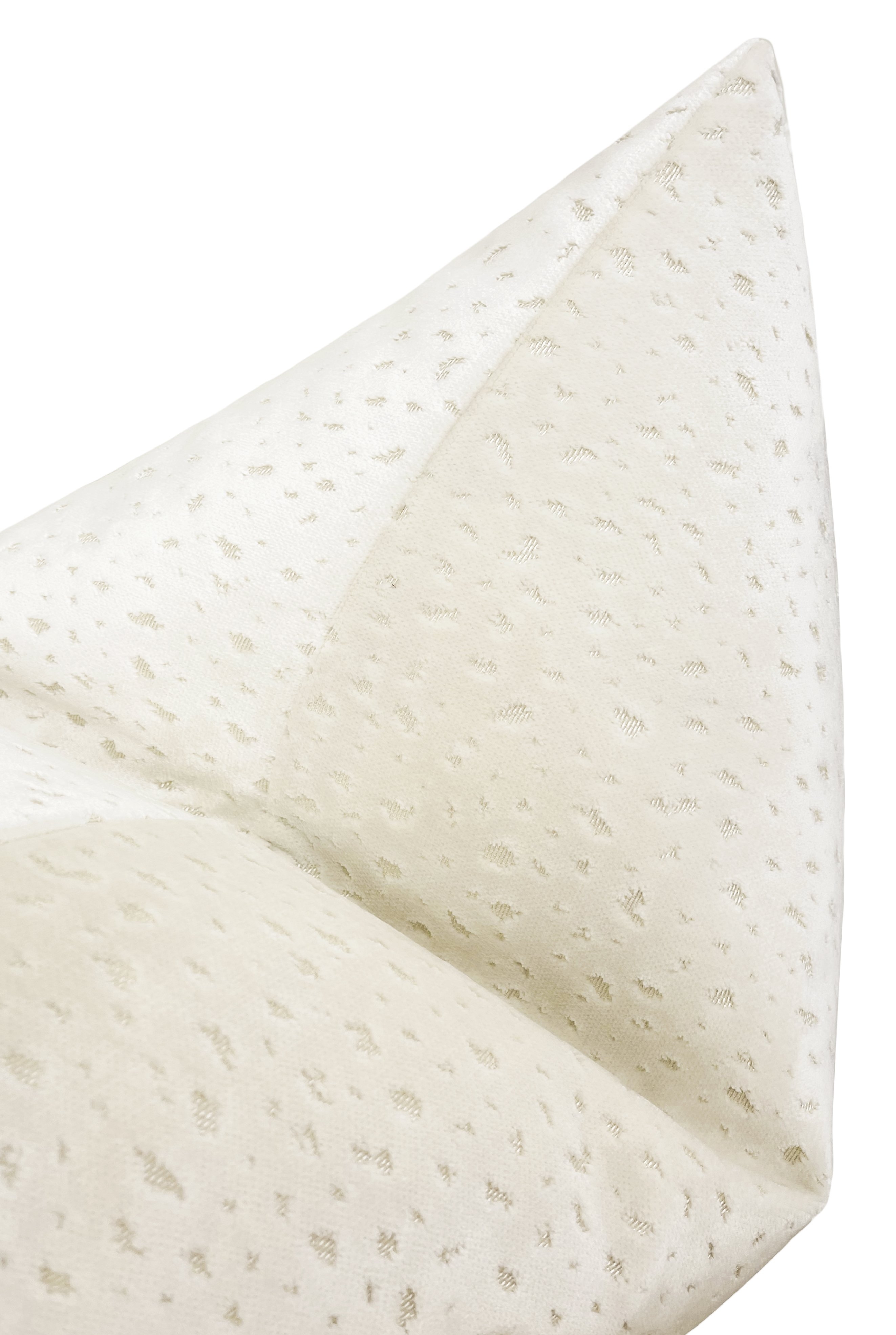 Antelope Cut Velvet Pillow Cover, Alabaster, 18" x 18" - Image 1