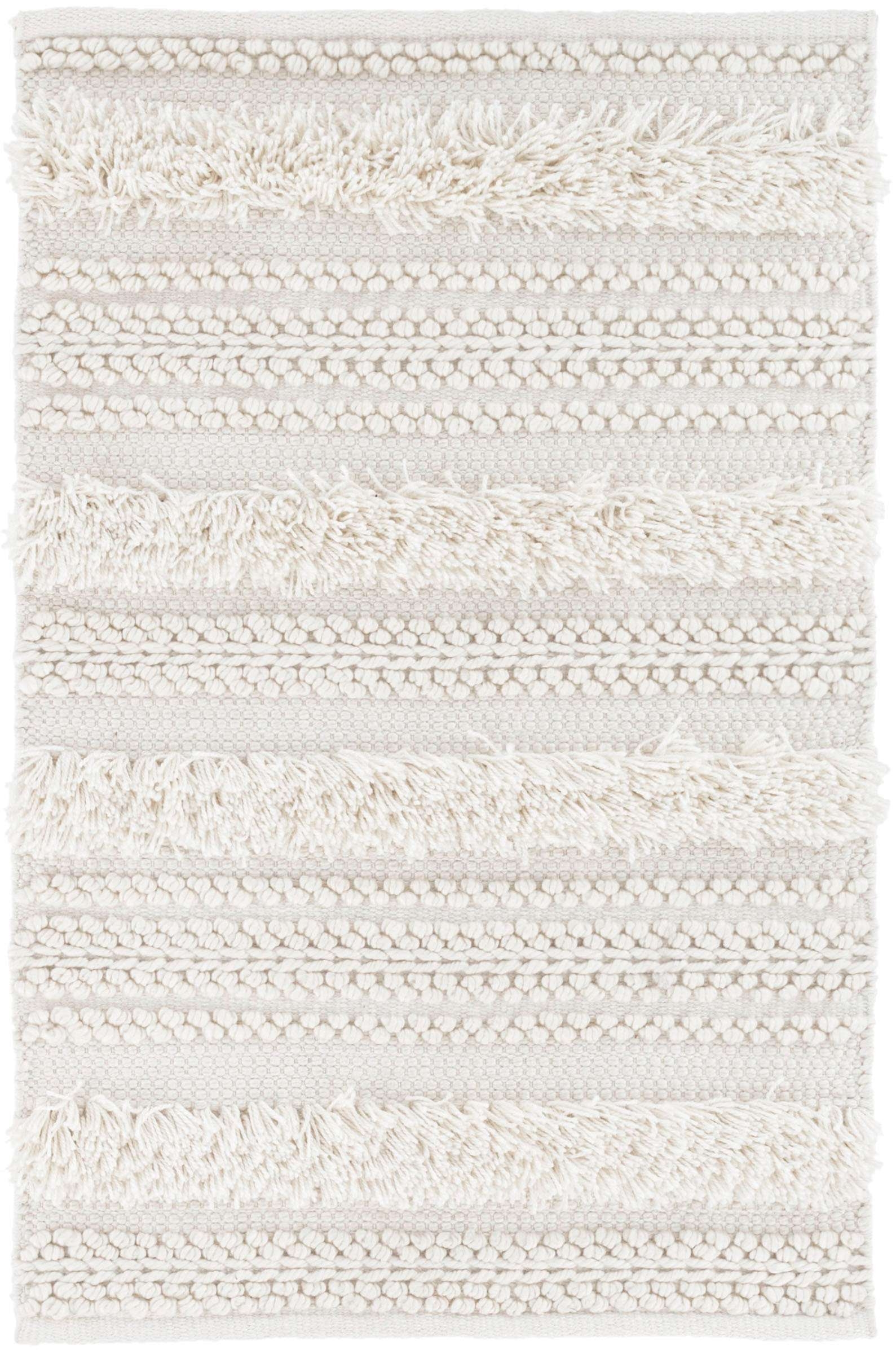 Zhara Stripe Ivory Handwoven Indoor/Outdoor Rug - Image 0