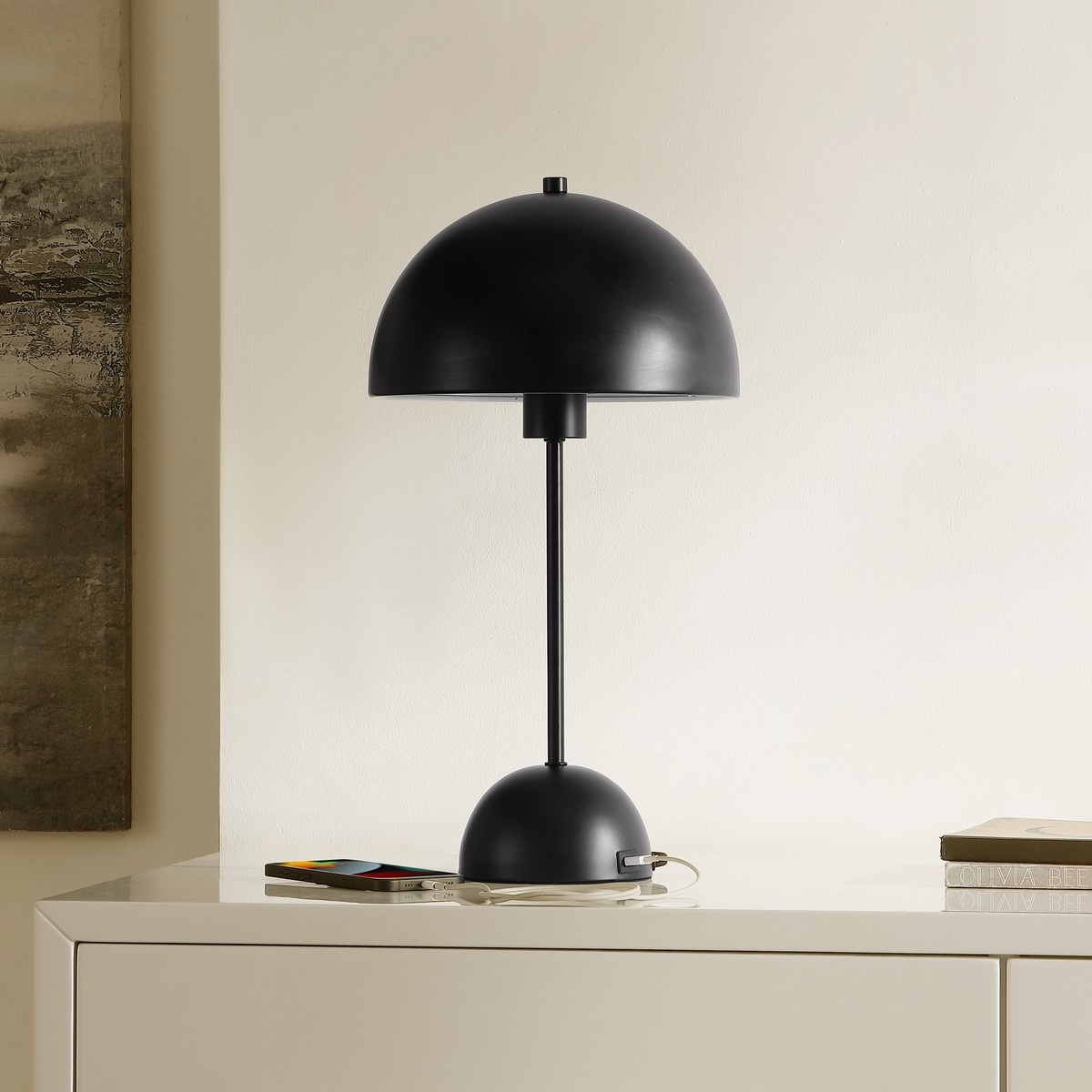 Ixora 17.75" Table Lamp W/Usb - Black - Image 1